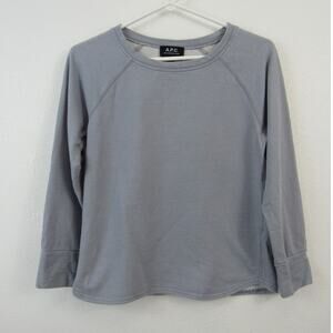 A.P.C. XS Grey Long Sleeve 100% Cotton Thick Knit Shirt Lightweight Sweater
